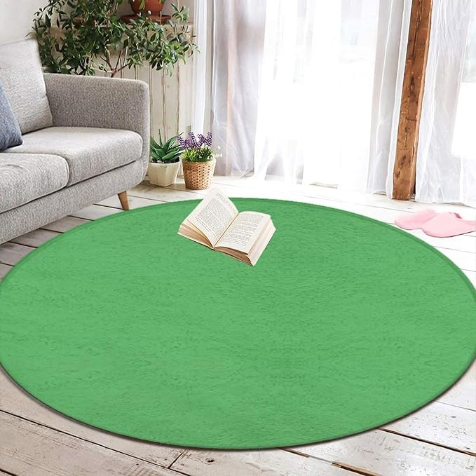 Machine Washable Modern Round Area Rug, Room Sofa Yoga Soft Round Carpet - Image 5