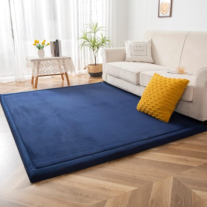 MAXYOYO Coral Velvet Area Rug, Thick Japanese Tatami Mat Living Room Carpet by MAXYOYO