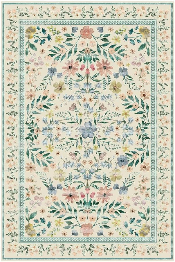 Rugxara Floral Rug for Living Room Bedroom, 8x10 Area Rugs, Large Non Slip Low - Image 9