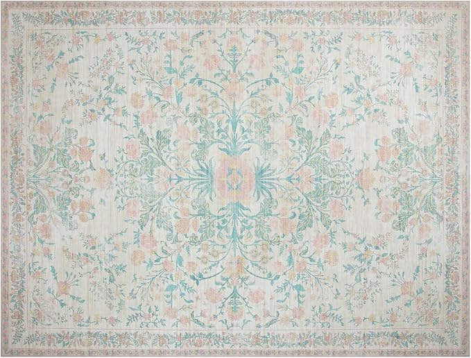 Washable Rugs 8x10 Area Rugs for Living Room, Ultra Soft Faux Wool Retro Carpets - Image 8