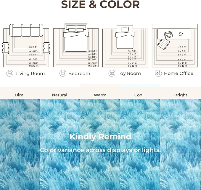 Litanika 8x10 Fluffy Shag Faux Fur Area Rug - Image 8