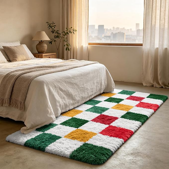Shag Runner Rug for Bedroom Living Room 3x7 Upgrade Non-Slip Fluffy Soft - Image 3