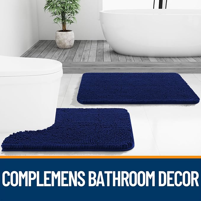 OLANLY Bathroom Rugs 36x24, Extra Soft Absorbent Chenille Bath Rugs, Rubber - Image 7
