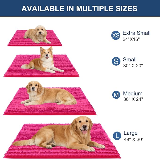 OLANLY Dog Door Mat for Muddy Paws 24x16, Ultra Absorbent Chenille Mud Doormat - Image 2