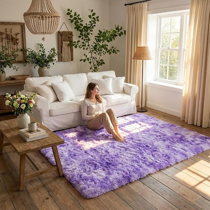 Mugorn 5x7 Rugs for Living Room, Large Fluffy Area Rugs for Bedroom, Soft - Image 9