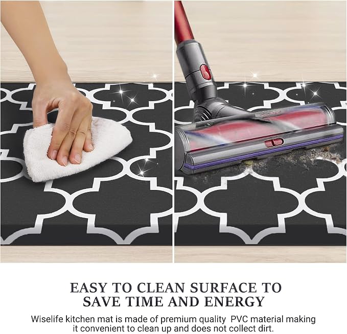 WISELIFE Cushioned Anti-Fatigue Rug, 17.3"x 39", Non Slip Waterproof, Heavy - Image 5