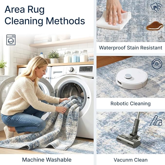 8x10 Area Rugs Washable Living Room Rug-No Slip Soft Carpets Modern Abstract - Image 7