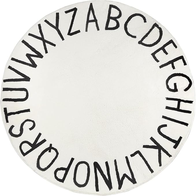 Topotdor Round Kids Play Rug Alphabet Nursery Area Rug Extra Large Soft by Topotdor