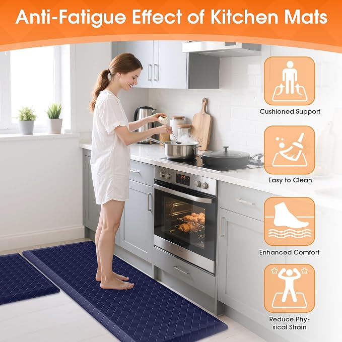 TranquilRelax 4/5 Inch Thick Anti-Fatigue Kitchen Mats 2Pcs, Cushioned Non-Slip - Image 4
