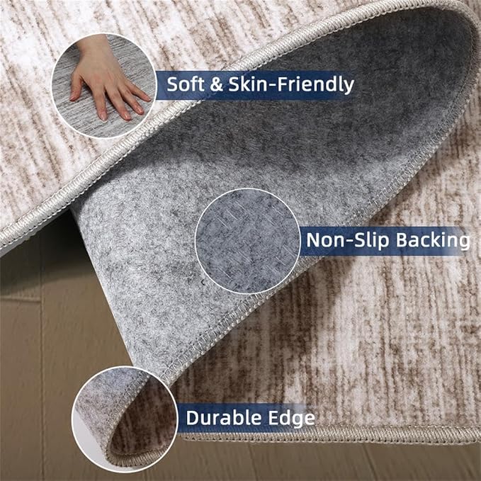 2x10 Runner Rug Non-Slip，Modern Abstract 10ft Washable Runner Rugs - Image 3