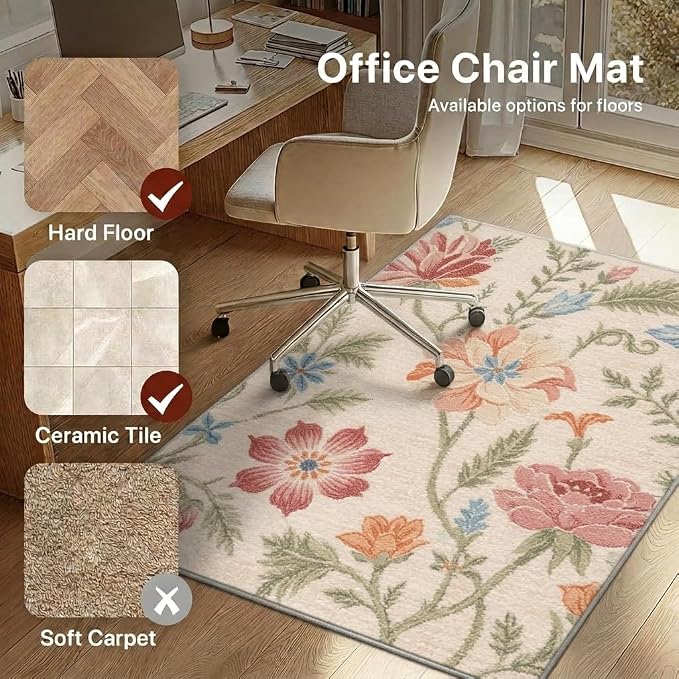 48"x60" Office Chair Mat for Hardwood Tile Floor, Under Desk Carpet Protector - Image 3