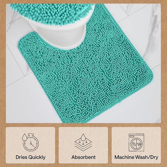 GORILLA GRIP Plush Absorbent Shaggy Chenille Bath Rug Mat - Image 7
