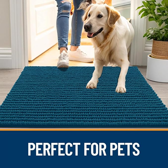 OLANLY Dog Door Mat for Muddy Paws 40x32, Ultra Absorbent Chenille Mud Doormat - Image 6