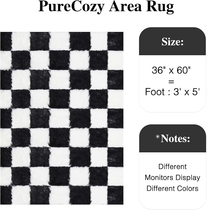 PureCozy Checkered Rug 3x5 for Playroom - Image 2