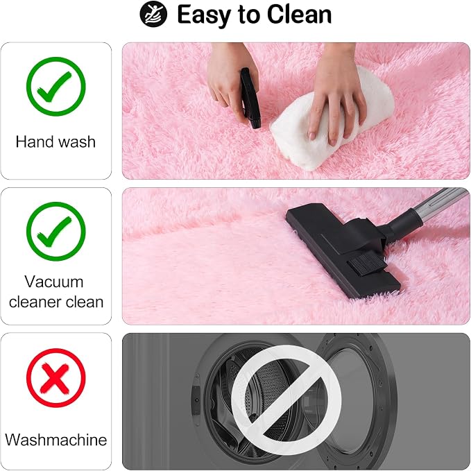 qulint Pink Rugs for Living Room, Large Fluffy 6x9 Area Rugs for Bedroom - Image 4
