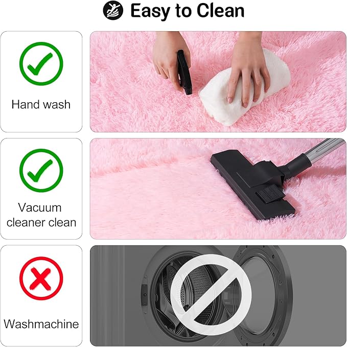 qulint 9x12 Rugs for Living Room, Large Fluffy Pink Area Rugs for Bedroom - Image 4