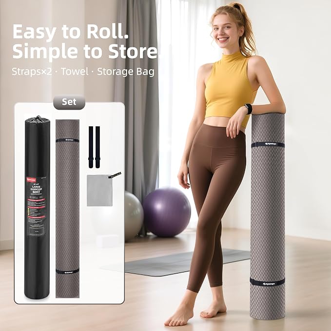 Extra Large Yoga Mat – 72"x48" or 78"x57", 1/4"–1/2" Thick Mat - Image 9