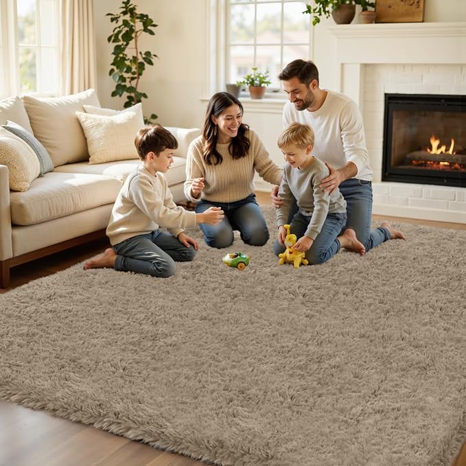 4x6 Area Rug for Living Room, Ultra Soft Fluffy Shag Rugs for Bedroom, Non-Slip - Image 5