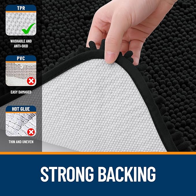 OLANLY Large Bathroom Rugs 50x30, Extra Soft Absorbent Chenille Bath Rugs - Image 6