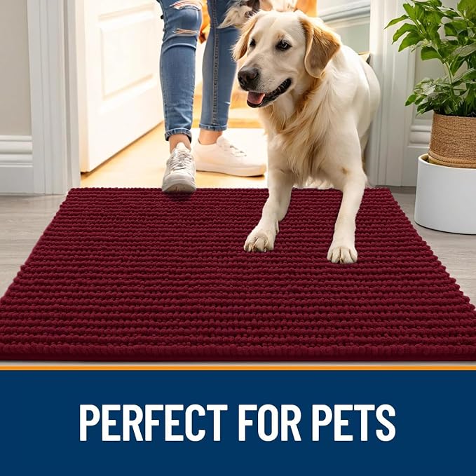 OLANLY Dog Door Mat for Muddy Paws 59x20, Ultra Absorbent Chenille Mud Doormat - Image 6