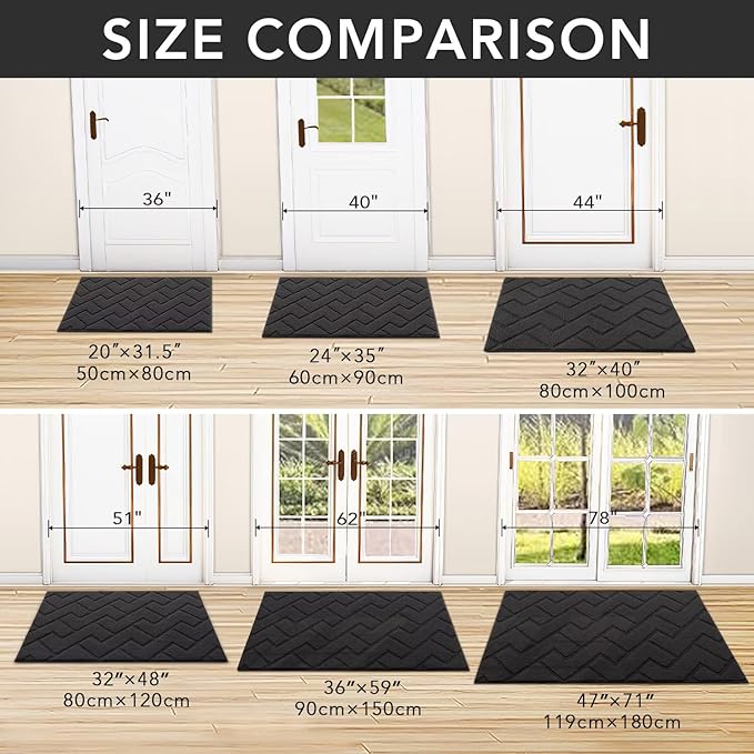 hicorfe Front Door Mat Outside Entrance, Stain and Fade Resistant, Non Slip - Image 5