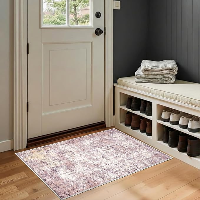 2x3 Rug for Entryway Hallway-No Slip Soft Carpets Modern Abstract Indoor Floor - Image 5