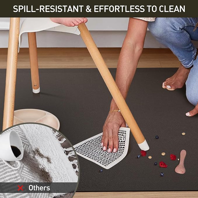 Area Floor Mat for Home, Spill Resistant Hard Floor Protector Cover, Easy Clean - Image 2