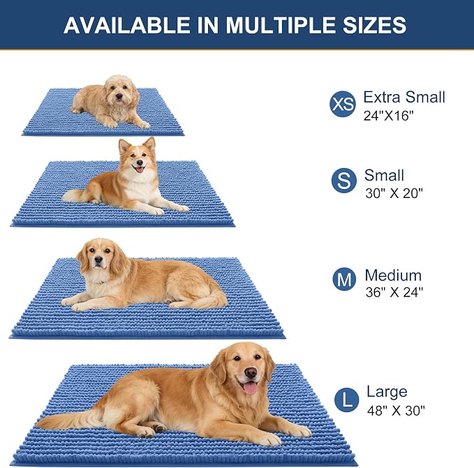 OLANLY Dog Door Mat for Muddy Paws 24x16, Ultra Absorbent Chenille Mud Doormat - Image 2