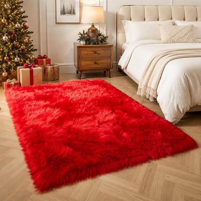 EasyJoy Ultra Soft Faux Fur Rug Fluffy Sheepskin Rug - Image 3