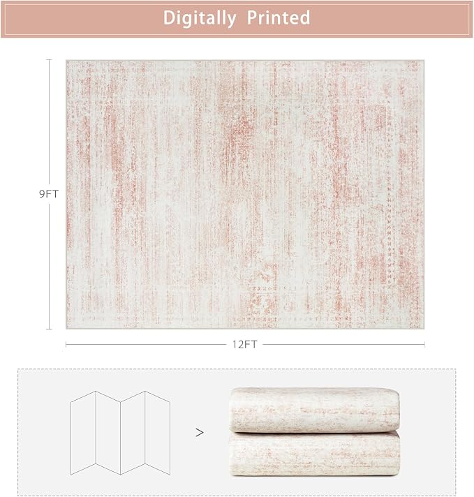 Srugn Washable Rugs 9x12 Area Rugs - Image 2