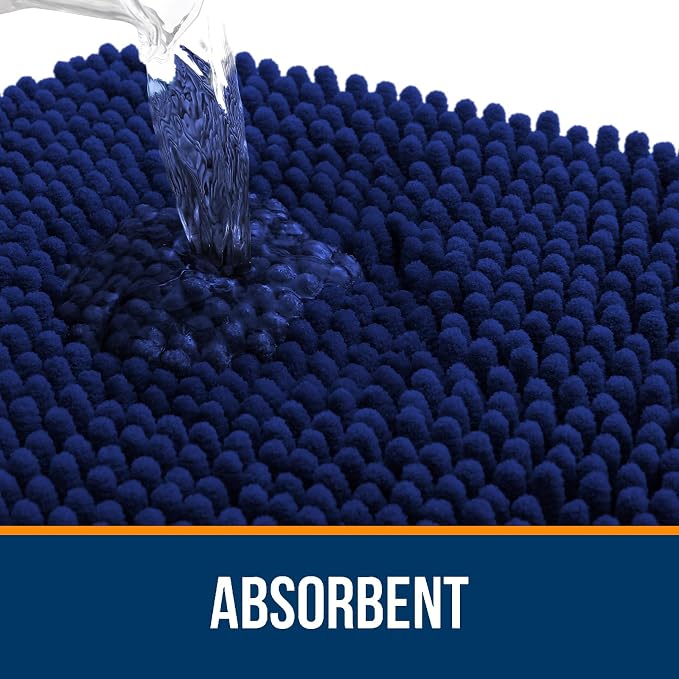 OLANLY Bathroom Runner Rugs 44x24, Extra Soft Absorbent Chenille Bath Rugs - Image 4