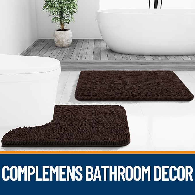 OLANLY Large Bathroom Rugs 45x27, Extra Soft Absorbent Chenille Bath Rugs - Image 7
