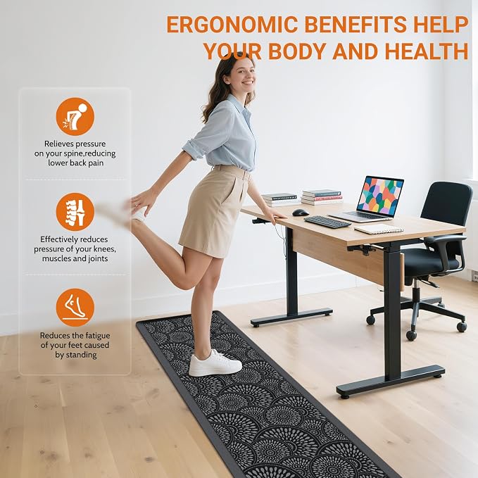 Mattitude Kitchen Mat, 17.3x60in Heavy Duty Ergonomic Comfort Foam Standing - Image 4