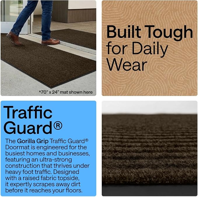 GORILLA GRIP Waterproof Traffic Guard Door Mat, 2 Pack Heavy Duty Entryway Mats - Image 3