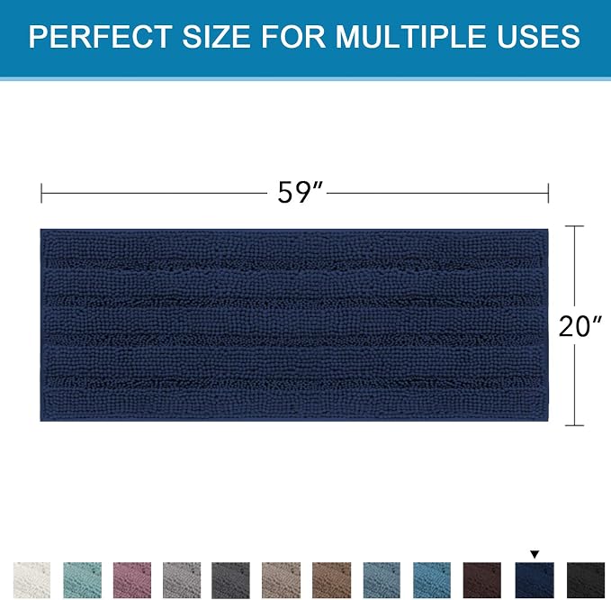 H.VERSAILTEX Bathroom Rugs Bath Mat Runner Rug Non Slip Kitchen Rug Extra Long - Image 2