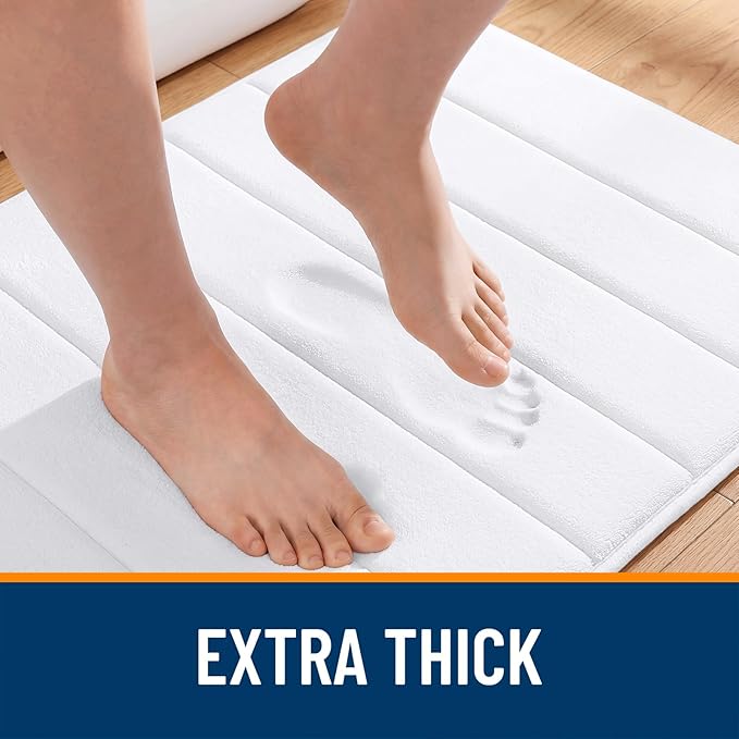 OLANLY Memory Foam Bath Mat 40x24, Super Soft Absorbent Bathroom Rugs, Quick Dry - Image 6