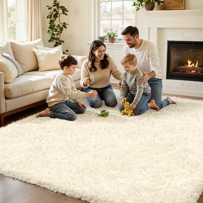 4x6 Area Rug for Living Room, Ultra Soft Fluffy Shag Rugs for Bedroom, Non-Slip - Image 5