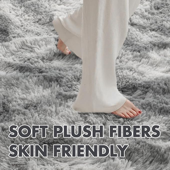 9x12 Ft Extra Large Shag Rugs for Living Room, Tie Dyed Ultra Soft Fluffy Furry - Image 5
