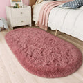 LOCHAS Bedroom Rug 2.6' x 5.3', Blush Fluffy Shaggy Area Rug by LOCHAS