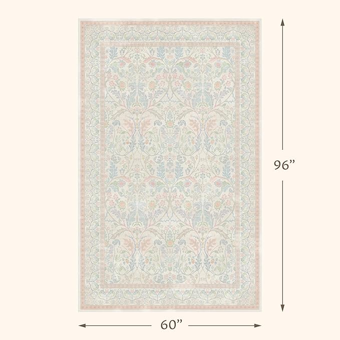 Pink and Blue Rugs for Bedroom Girls 5x8 - Image 2