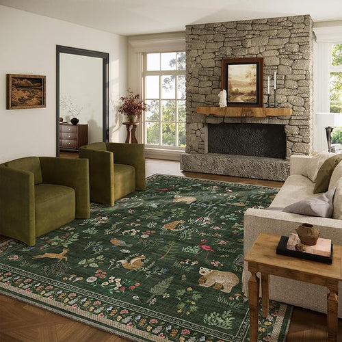 10x12 Area Rugs for Living Room: Washable Rug Stain Resistant Non Slip Low Pile by palohom