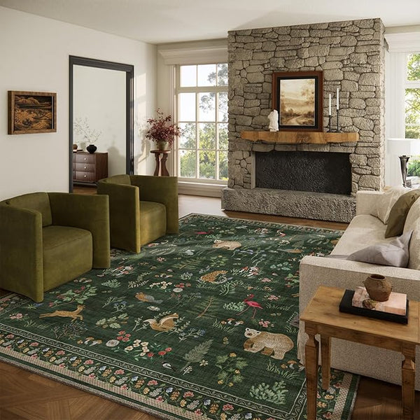 10x12 Area Rugs for Living Room: Washable Rug Stain Resistant Non Slip Low Pile by palohom