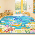 Large Blue Ocean Rug for Kids Room – 8x10 Play Mat by HazoHaus