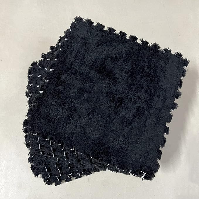 Smabee Interlocking Carpet Shaggy Soft EVA Foam Mats Fluffy Area Rugs by smabee