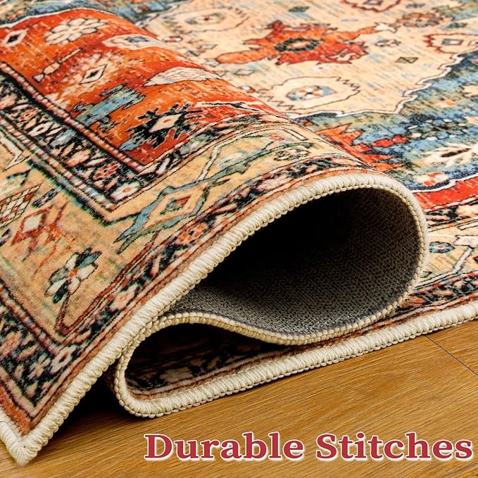 SERISSA 7x9 Area Rugs for Living Room, Large Washable Non-Slip Boho Rug - Image 7
