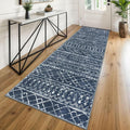 KUTA Moroccan Washable Runner Rug 2.6x8, Non-Slip Vintage Navy Blue Boho by KUTA