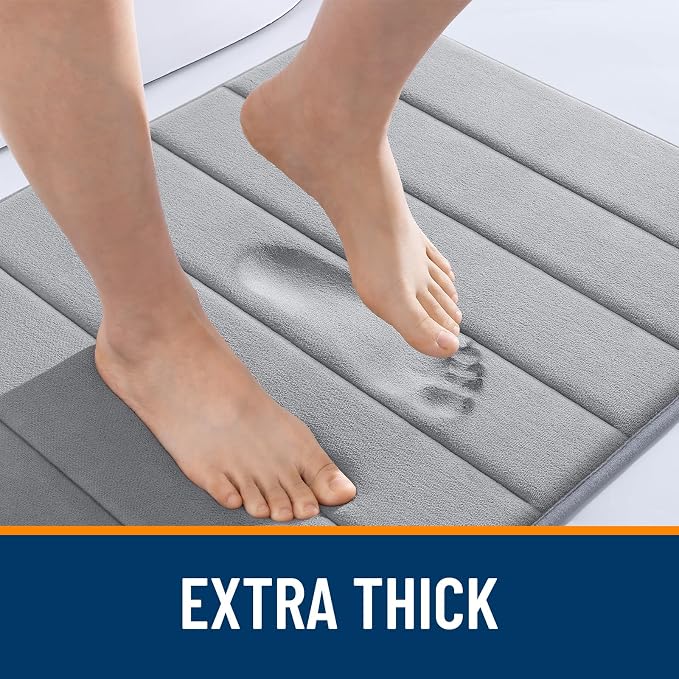 OLANLY Memory Foam Long Bathroom Rugs Runner 59x20, Super Soft Absorbent Bath - Image 6