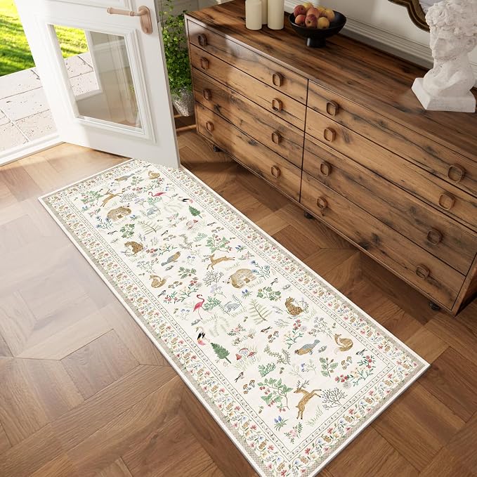 Machine Washable Kitchen Runner Rugs: 2'6"x8' Hallway Runner Non Slip Low Pile - Image 7