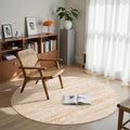 Miukiki Round Rugs 6ft for Living Room Moroccan Washable Circle Rug Non Slip by Miukiki