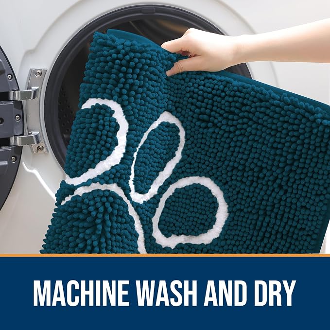 OLANLY Dog Door Mat for Muddy Paws 40x32, Paw Print Design, Absorbs Moisture - Image 5